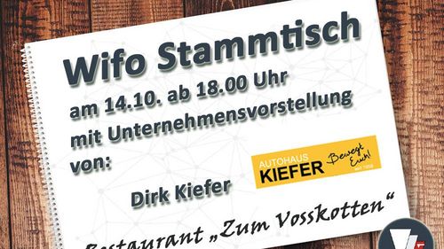 Wifo Stammtisch im Oktober jetzt mit Unternehmensvorstellung